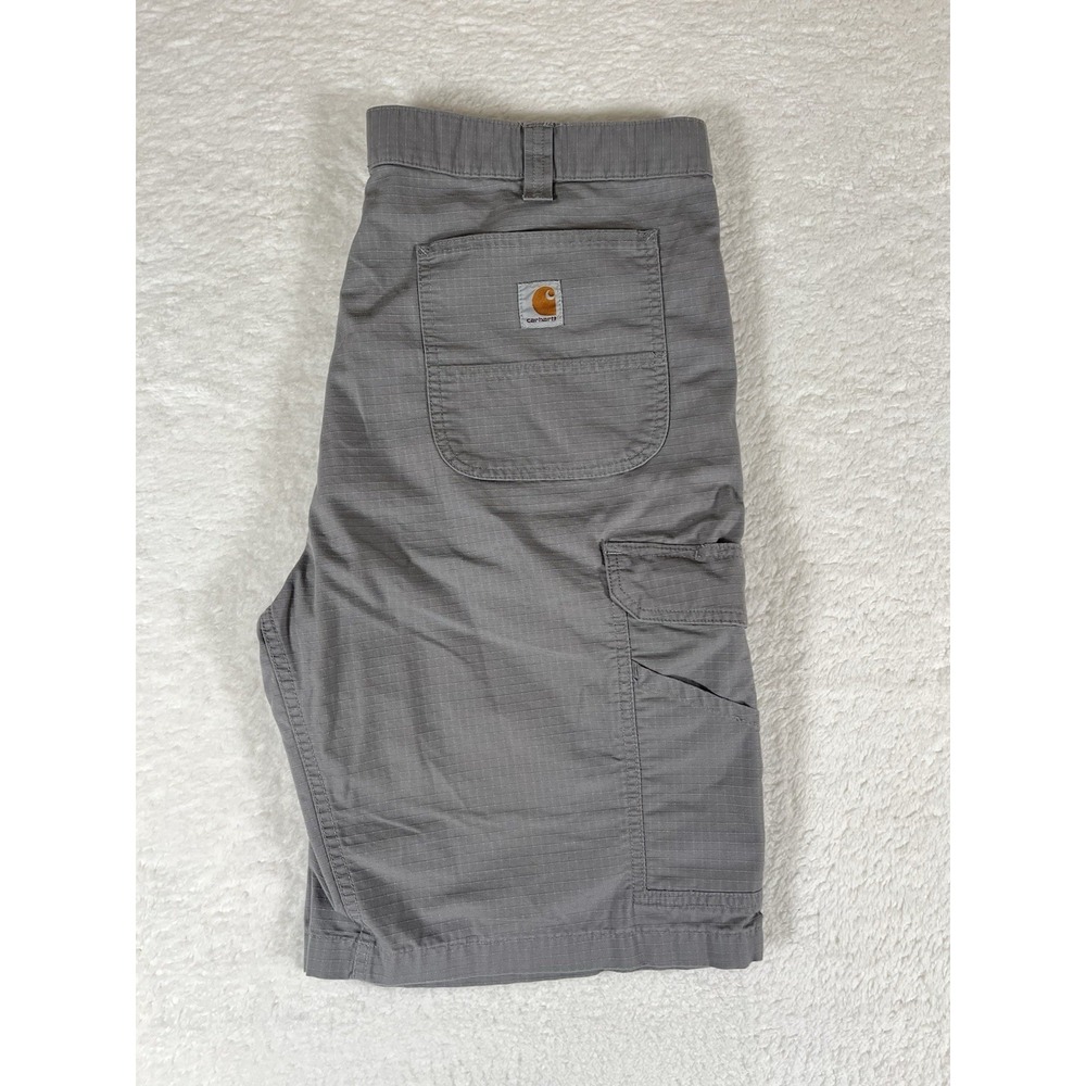 Carhartt Force 103543 Braxton Relaxed Fit Gray Cargo Shorts Ripstop Men's Sz 40 - Picture 2 of 11